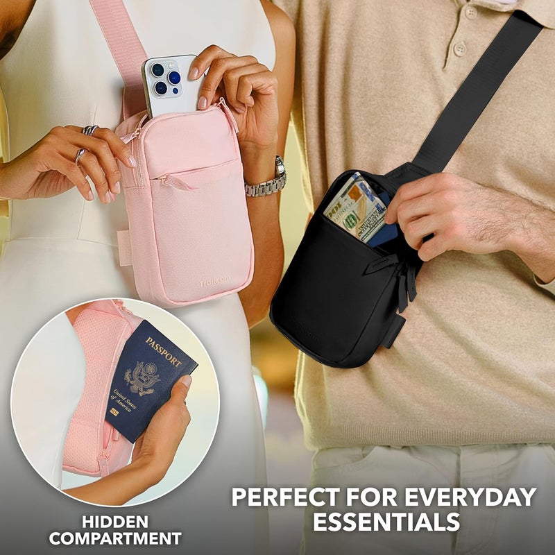 Trailoom Mini Sling Bag Crossbody Fanny Pack Men & Women - Switchable Strap, RFID Blocking, Water-Repellent, Hidden Pocket - Image 5
